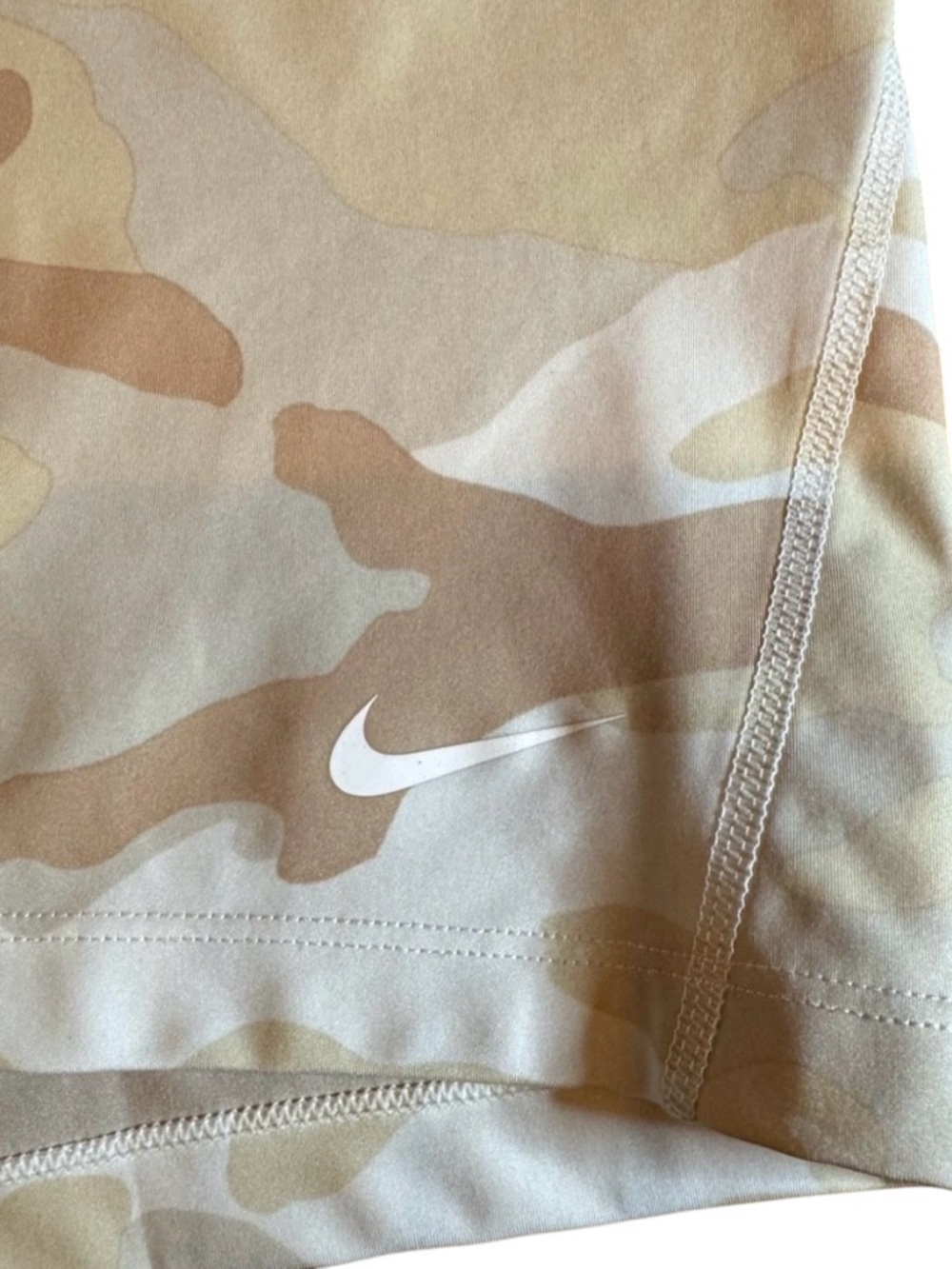 Nike Women's Pro Dri-Fit Athletic Shorts - Beige Camo - Picture 5 of 6